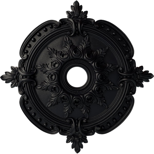 Ekena Millwork Benson Classic Ceiling Medallion (Canopies up to 6 1/2"), 28 3/8"OD x 3 3/4"ID x 1 5/8"P, Steel Gray CM28BESGS - main
